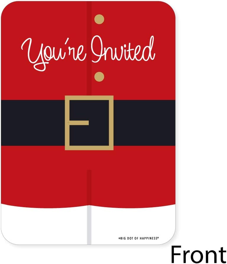 Jolly Santa Claus Shaped Fill-In Invitations Set of 12