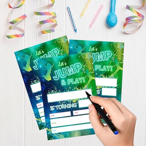 Gsauto Lets Jump and Play Birthday Invites 20 Cards with Envelopes
