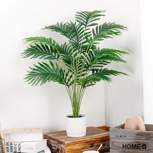 Der Rose 28 Inch Artificial Palm Tree with White Pot