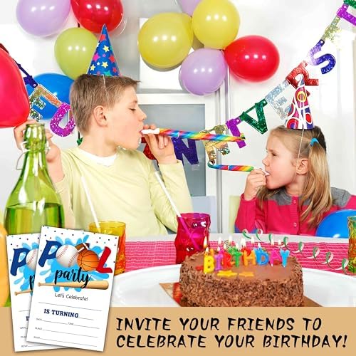 Pool Party Birthday Invitations with Envelopes A04