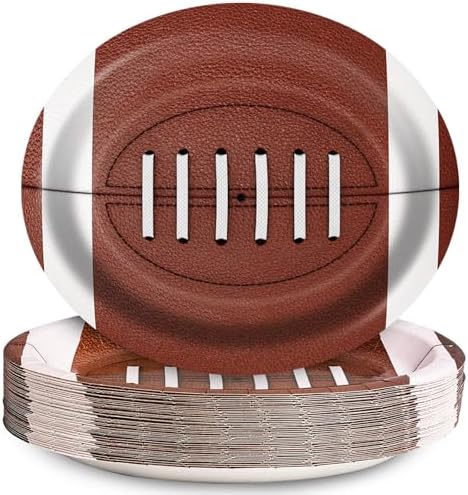Football Oval Paper Plates 10 x 12 50Pcs Set