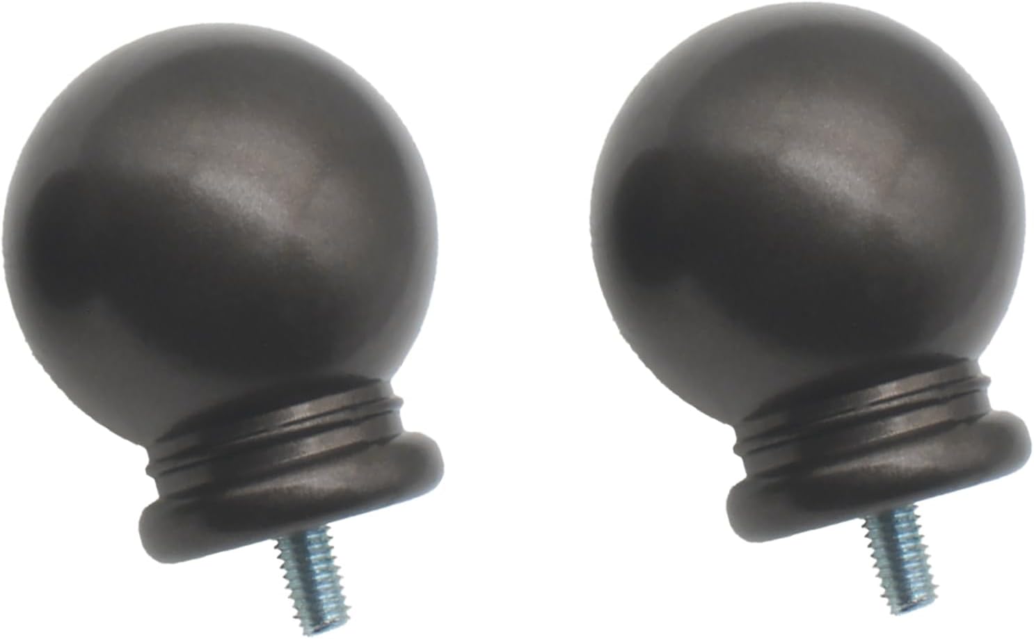 2pcs Light Brown Curtain Rod End Cap Finials M5 Screws 58