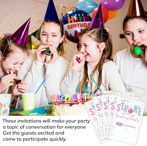 GaNiao Bowling Birthday Party Invites 20 Pcs with Envelopes