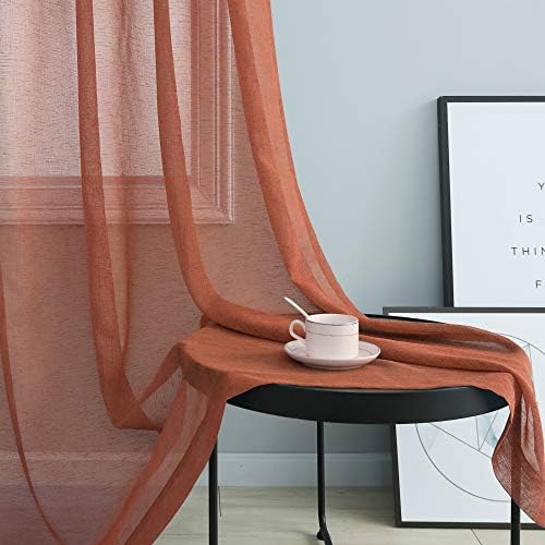 Terracotta Curtains 84 Inches Long 2 Panels Burnt Orange