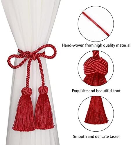 BEL AVENIR 2 Pack Curtain Tiebacks with Tassel