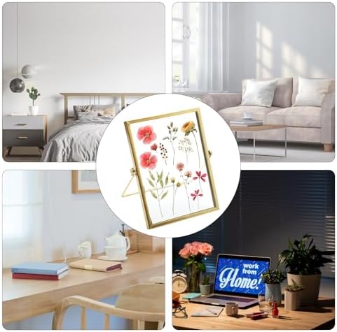 Golden Picture Frame with Double-Sided Glass Display