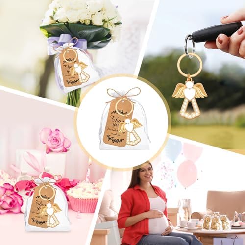 VZCBZC 24Set Angel Keychain Favor Pack