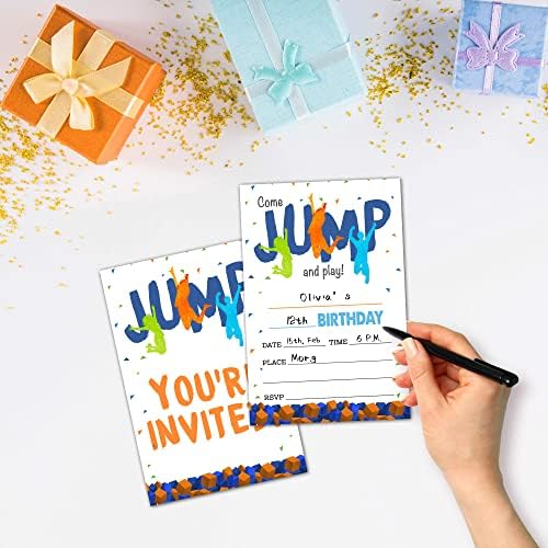 Trampoline Park Birthday Party Invitation Cards