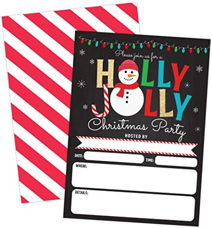 Holly Jolly Snowman Christmas Party Invite Set