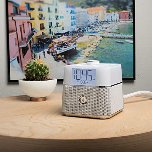 Brandstand CubieBlue White Charging Alarm Clock