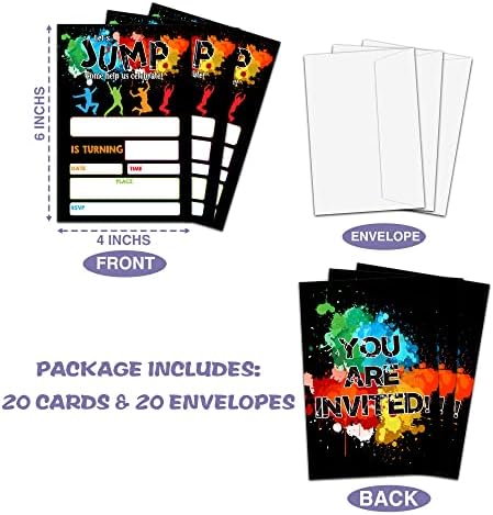 Trampoline Birthday Party Invitation Set
