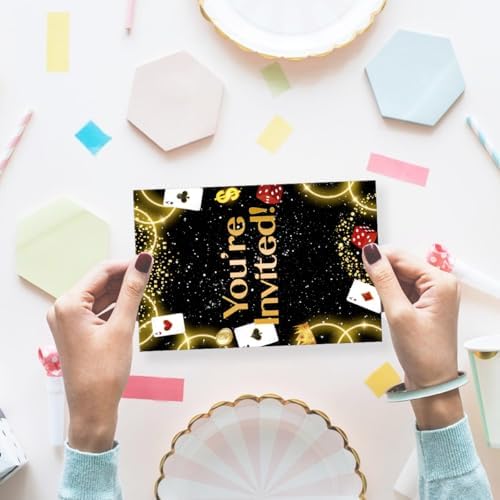 Casino Birthday Invitations with Envelopes Set of 20