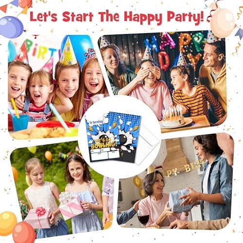 Strike Bowling Birthday Invites For Boys 20-Pack