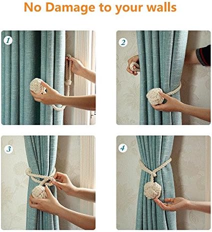 Melaluxe 4 Pack Curtain Tiebacks Heavy Duty 1
