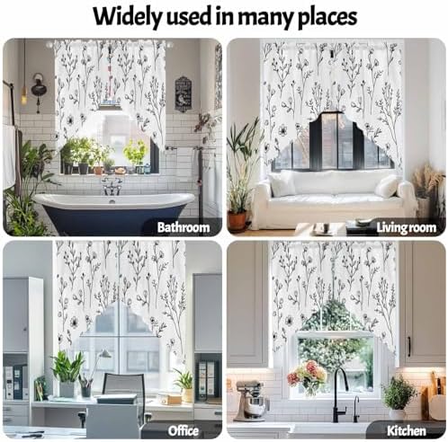 Spring Blooms Botanical Swag Valances 2 Pack Kitchen Window Curtains