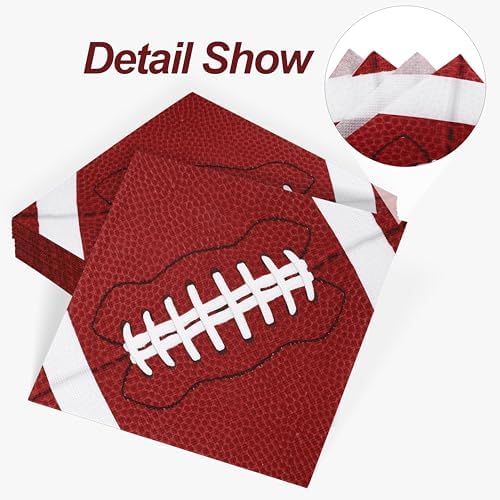 Aodaer Football Themed Napkins 48 Piece Set 13x13 Inches