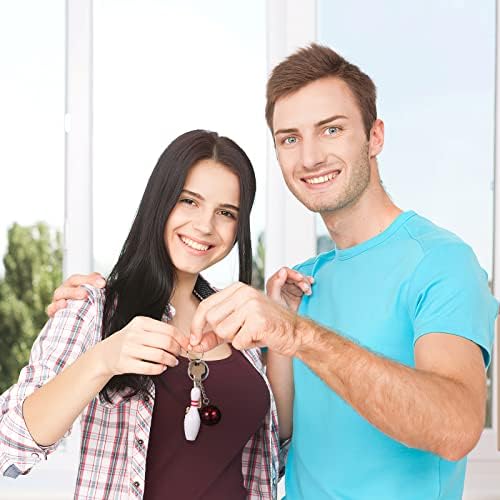 Homoyoyo 10PCS Mini Bowling Ball Keychain Set