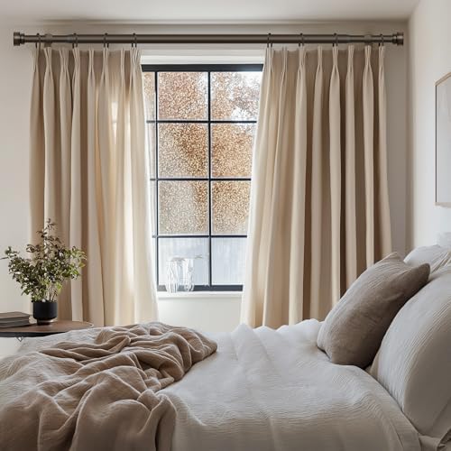 Modern Antique Brown Adjustable Curtain Rods for Windows 66-120 Inches