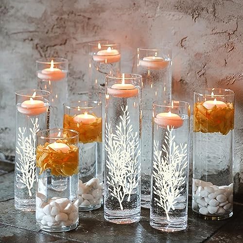 36Pcs Floating Candle Flowers Cylinder Vase Fillers for Wedding and Party