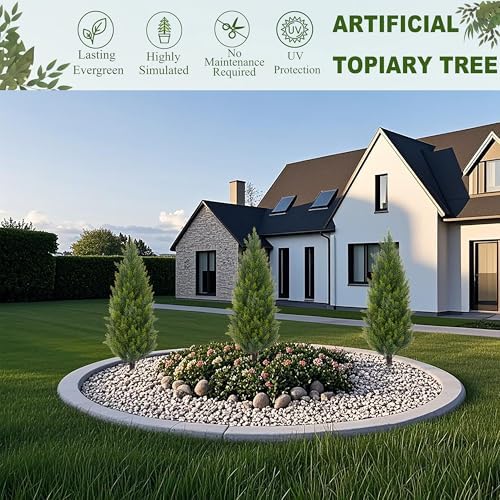 3FT Artificial Cedar Topiary Trees 2 Pack