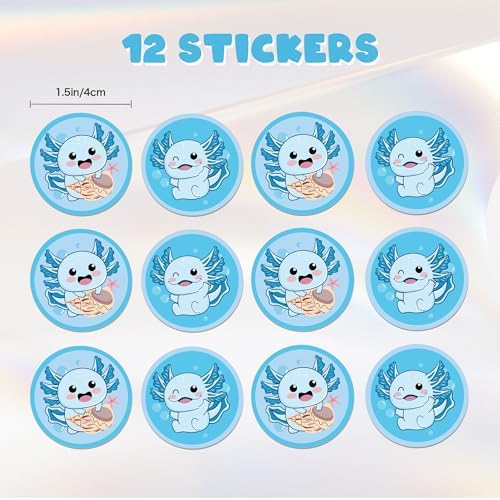 12Pcs Blue Axolotl Invitation Cards Party Decor