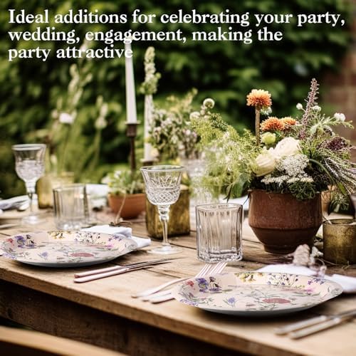 Hushee 200 Piece 9 Inch Wild Flower Paper Plates