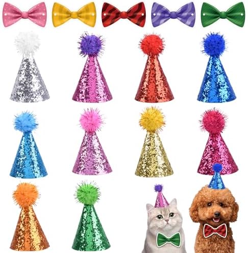 Delaimastor Mini Party Hats with Bow Ties 10 Pack