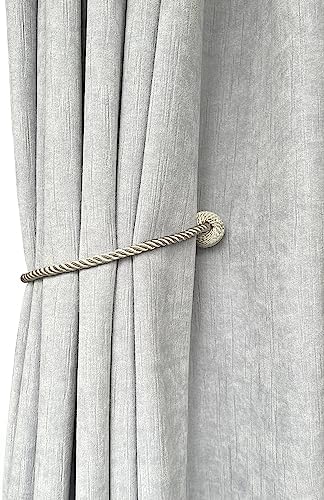 Melaluxe 6 Pack Magnetic Curtain Holdbacks Beige