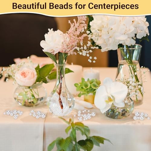 Suream 2600PCS 8mm Faux Plastic Pearls for Vase Fillers and Crafts