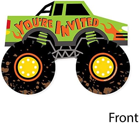 Big Dot Of Happiness Monster Truck Invitation Set Of 12