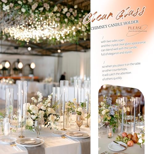 Showgeous 24 Piece Hurricane Candle Holder Set