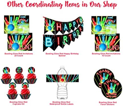 POP parties Ink Bowling Party Invitations Glow Red