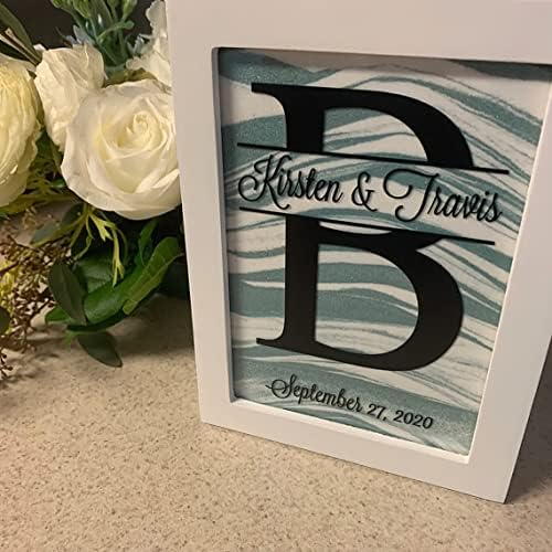 Personalized White Shadow Box Frame for Unity Sand Ceremony