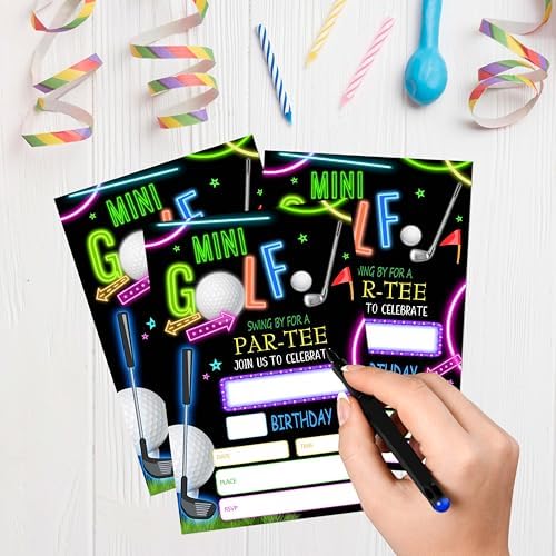 Gsauto Golf Birthday Invitations Set of 20 with Envelopes