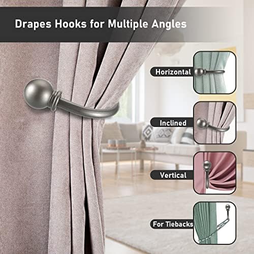 Sumnacon Set of 2 Decorative Curtain Holdbacks Grey
