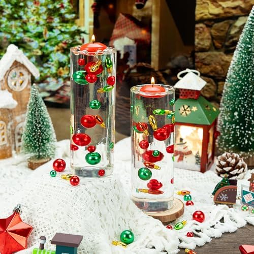 4114 Piece Christmas Vase Filler with Floating Candles and Clear Water Beads