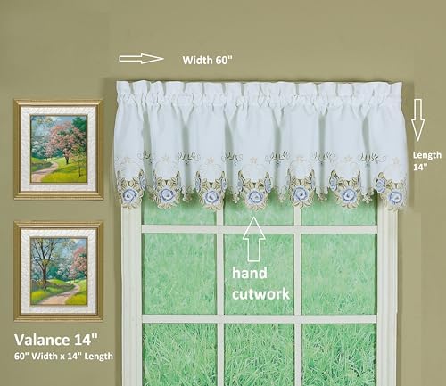 Todays Curtain Verona Reverse Embroidery Valance 14 In