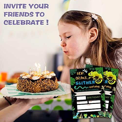 Levitatinyear Reptile Theme Birthday Invites 4x6 20 Pack