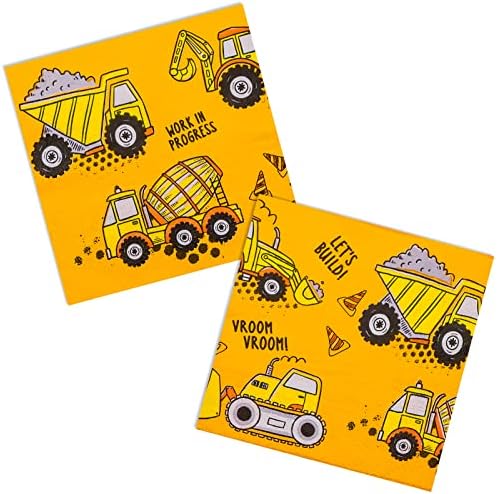 DYLIVeS Construction Party Napkins Set 65 Inch Pack of 50