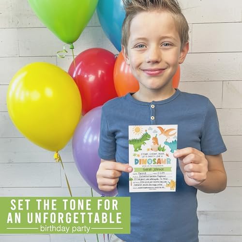 Hadley Designs Dinosaur Birthday Invitations 15-Pack 4x6