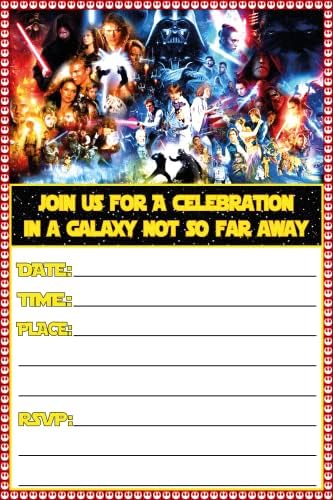 Set of 20 Galactic Birthday Invites with Envelopes