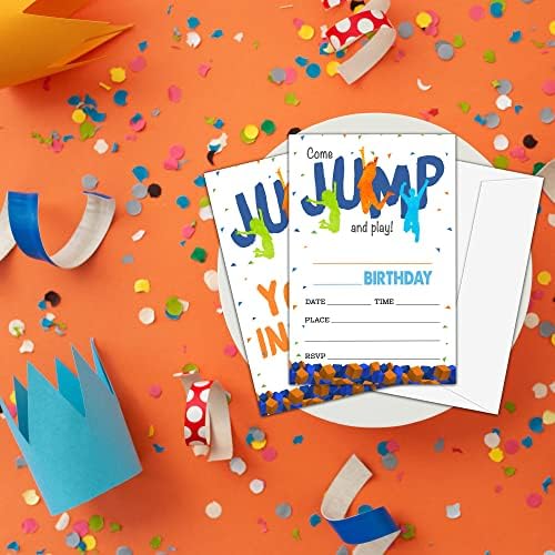 Trampoline Park Birthday Party Invitation Cards