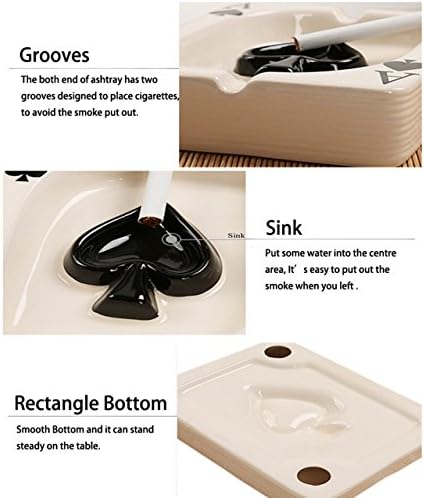 LAUYOO Ceramic Ashtray Portable Modern Black