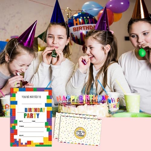 Kids Birthday Invitations with 20 Stickers