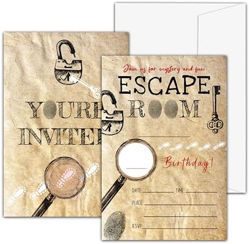 Mystery Birthday Invites for Boys Girls with Envelopes