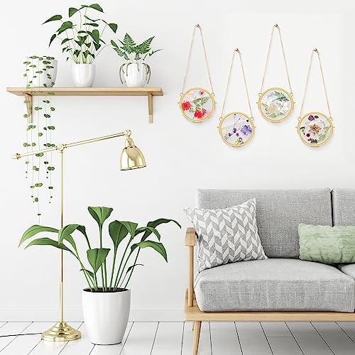 BBTO 8 Pack Round Hanging Glass Frames Set 39 Inch