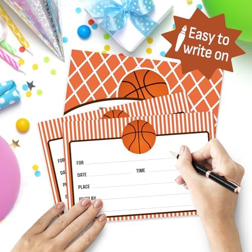 WeBenison Basketball Theme Invitation Cards - 30 Set