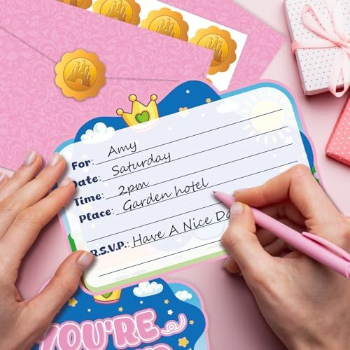 Pink Pig Birthday Invitations 20Pcs Cute Animal Party Cards for Girls