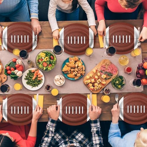 Football Oval Paper Plates 10 x 12 50Pcs Set