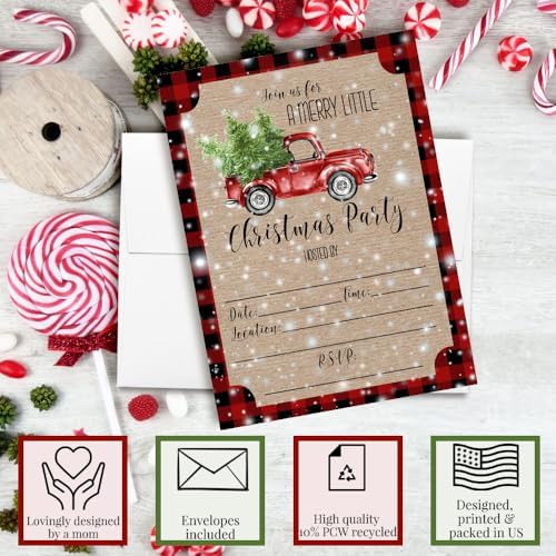 Amanda Creation Christmas Invitations with Envelopes 20 Pack 1